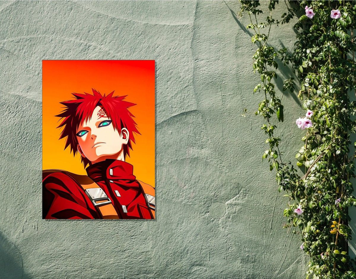 "Anime Flame"- Shiny & Sturdy Metallic Poster  Art That Pops & Sticks