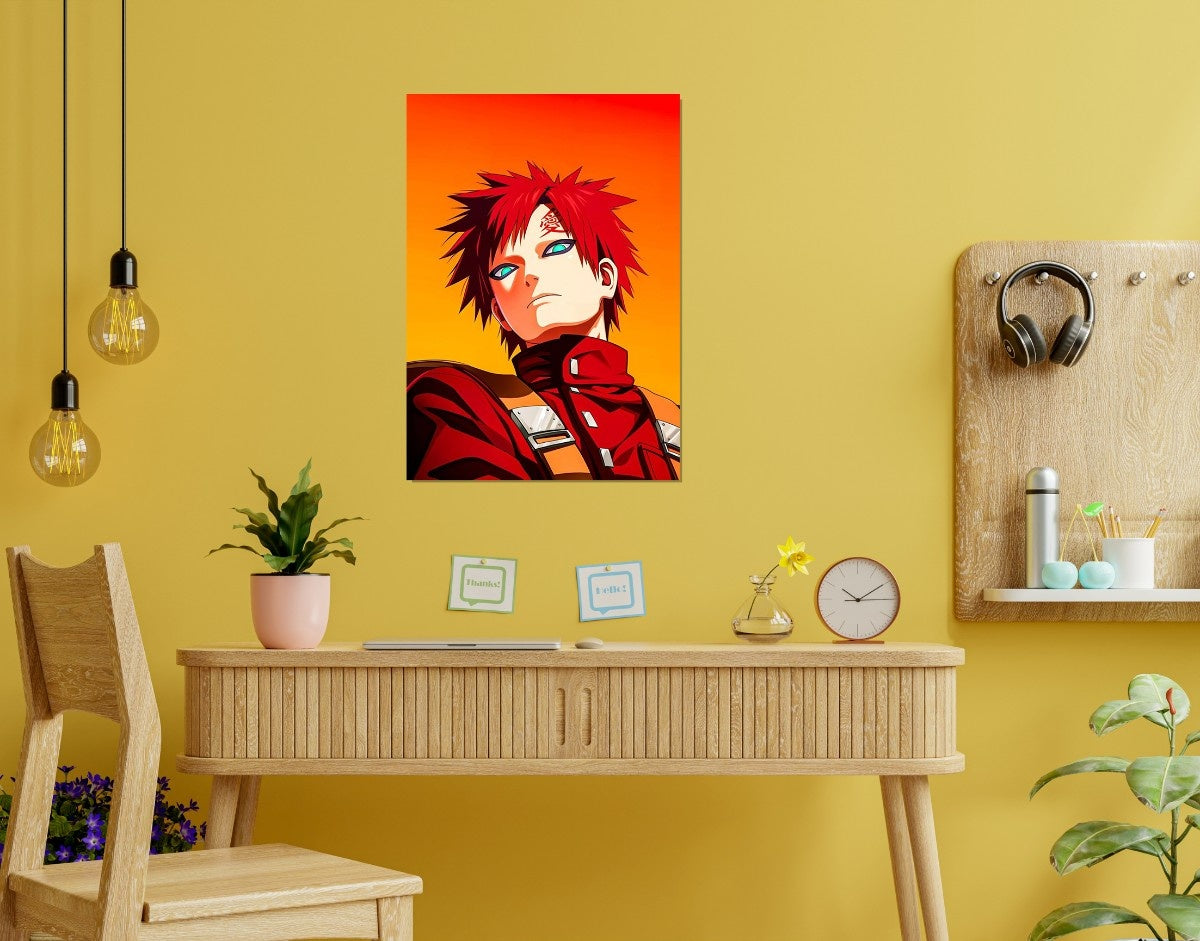 "Anime Flame"- Shiny & Sturdy Metallic Poster  Art That Pops & Sticks