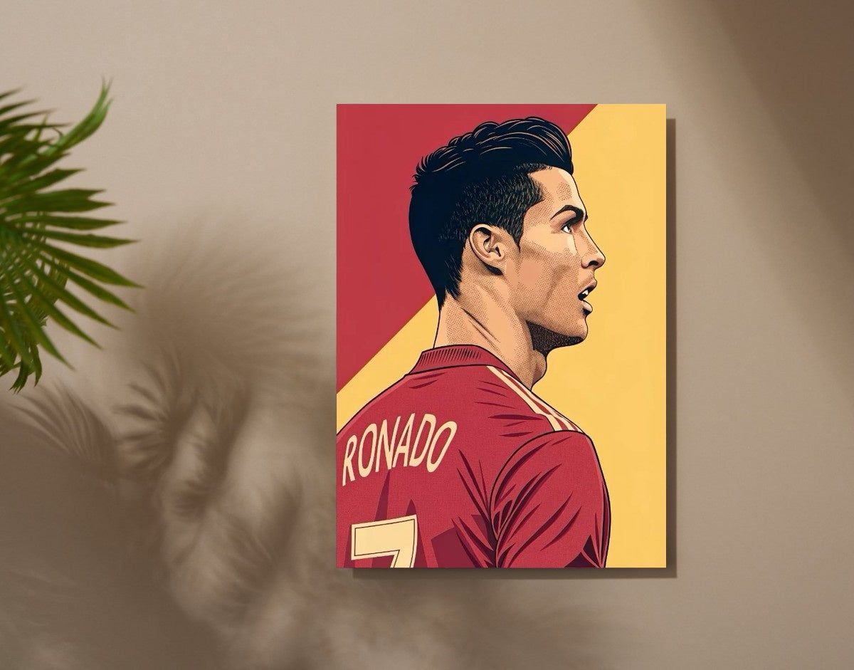"Ronaldo #7 GOAT"- Shiny & Sturdy Metallic Poster  Art That Pops & Sticks