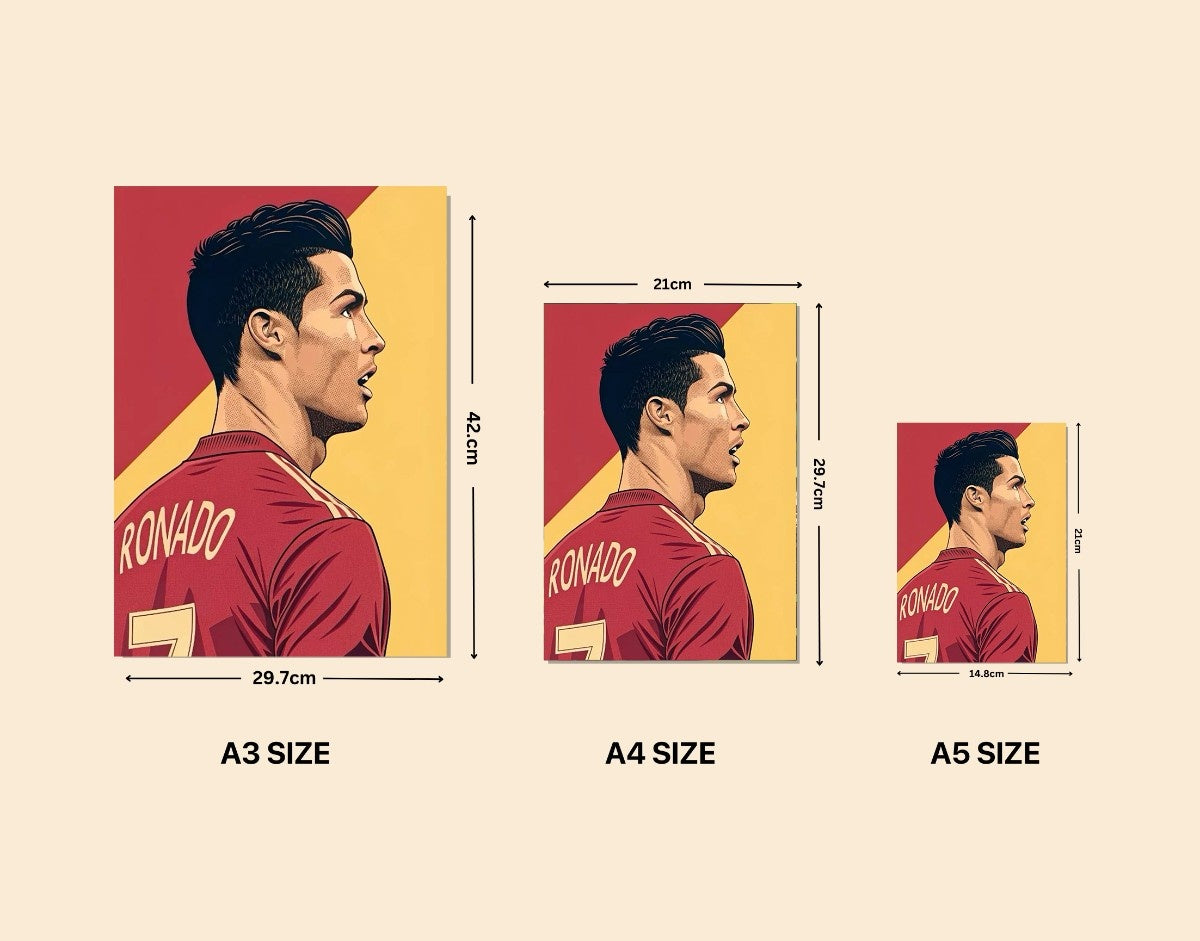 "Ronaldo #7 GOAT"- Shiny & Sturdy Metallic Poster  Art That Pops & Sticks