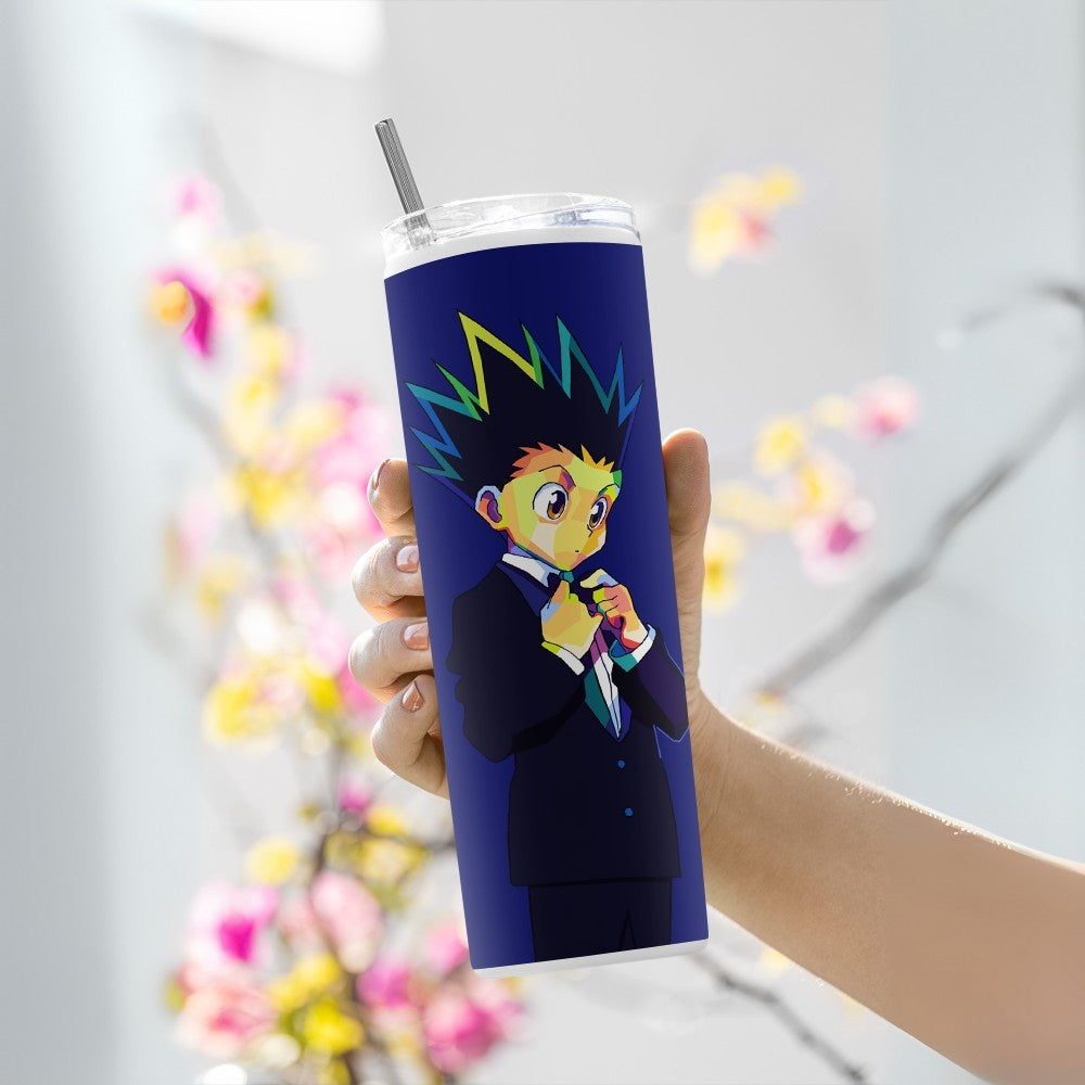 "Gon Freecss Cartoon Version Art" Tumbler with Metal Straw