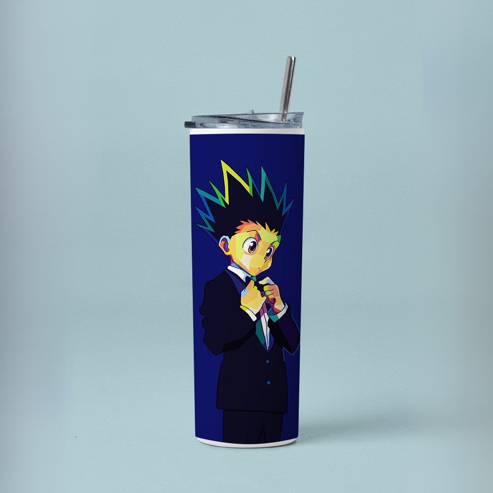 "Gon Freecss Cartoon Version Art" Tumbler with Metal Straw
