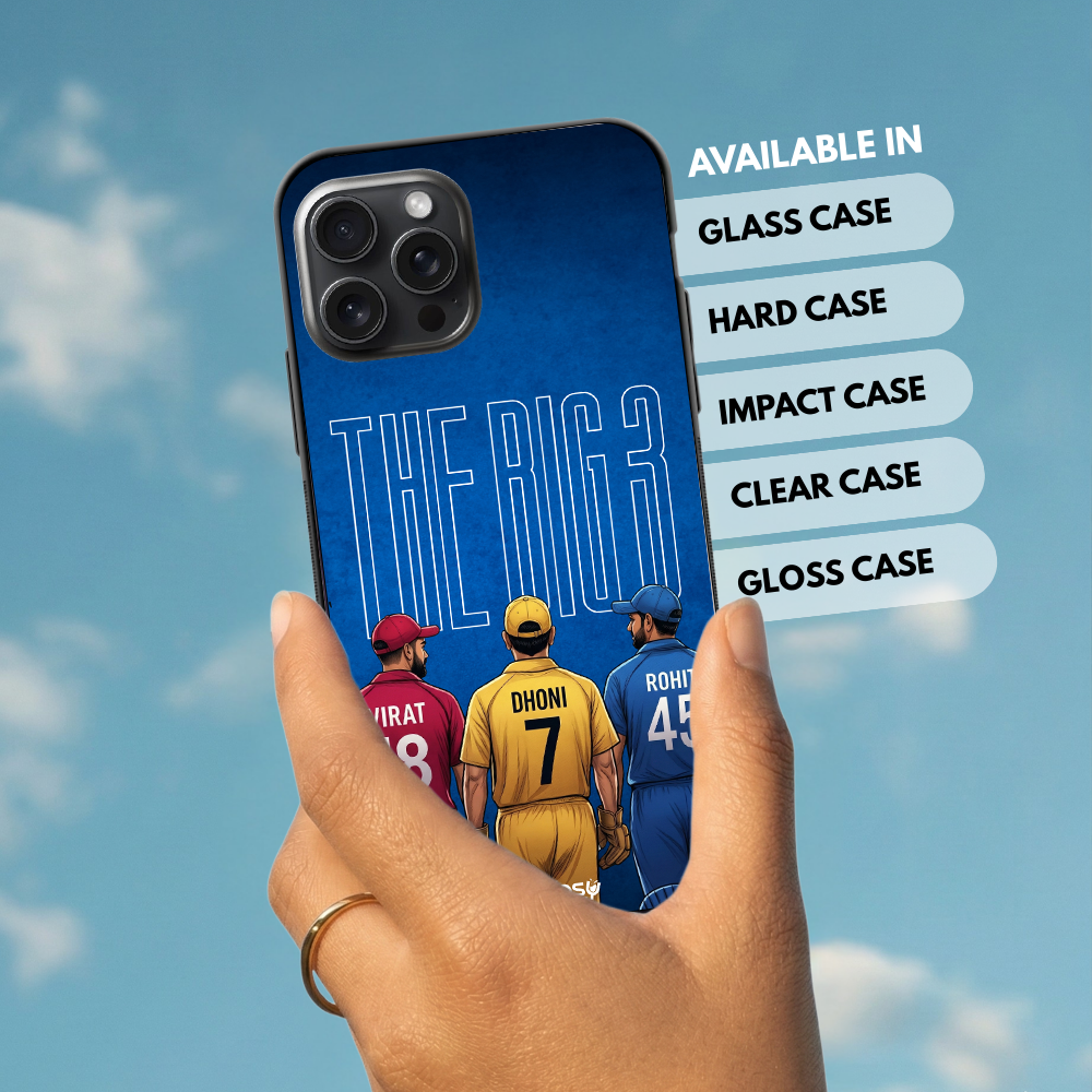 "CRICKET FANBASE THE BIG 3" -Mobile Covers Shock Resistant, Slim & Stylish Cases