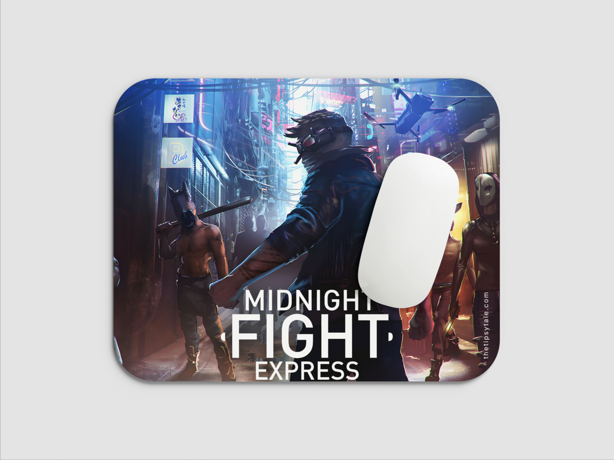 "MIDNIGHT FIGHT EXPRESS" Mousepad: Enhance Your Workspace with Style