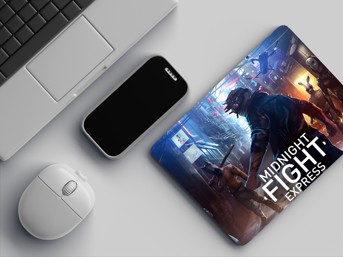 "MIDNIGHT FIGHT EXPRESS" Mousepad: Enhance Your Workspace with Style