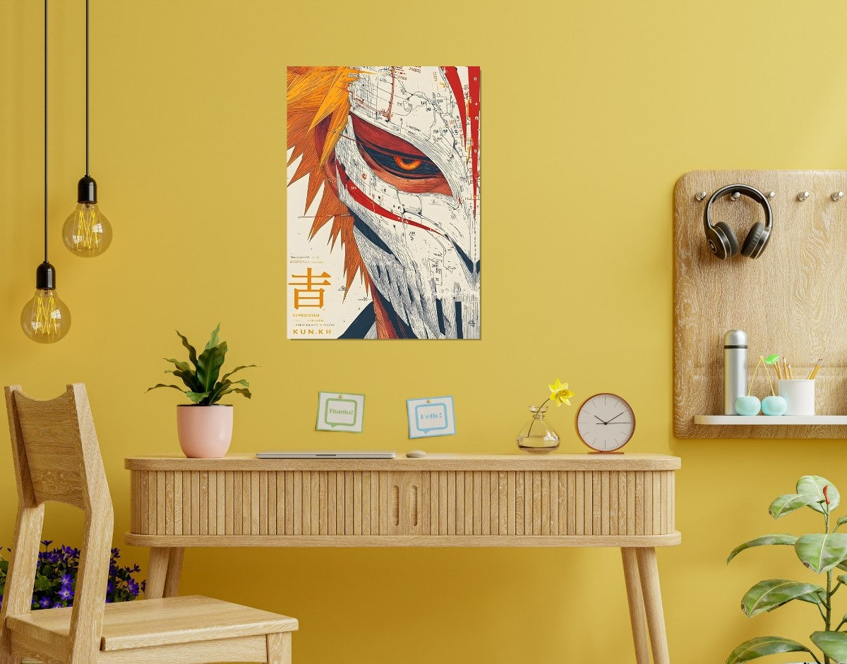"Masked Warrior"- Shiny & Sturdy Metallic Poster  Art That Pops & Sticks