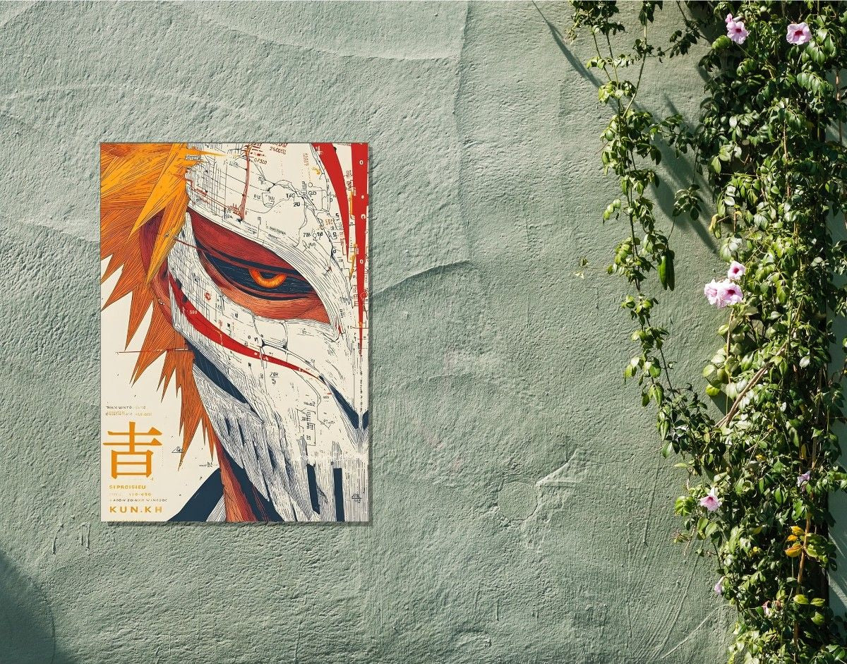 "Masked Warrior"- Shiny & Sturdy Metallic Poster  Art That Pops & Sticks