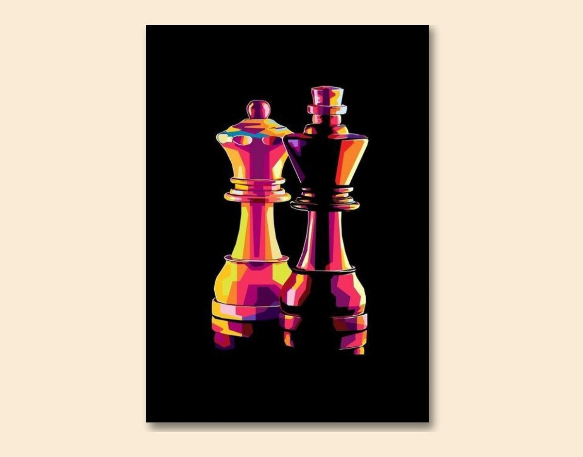 "Royal Chess Kings"- Shiny & Sturdy Metallic Poster  Art That Pops & Sticks