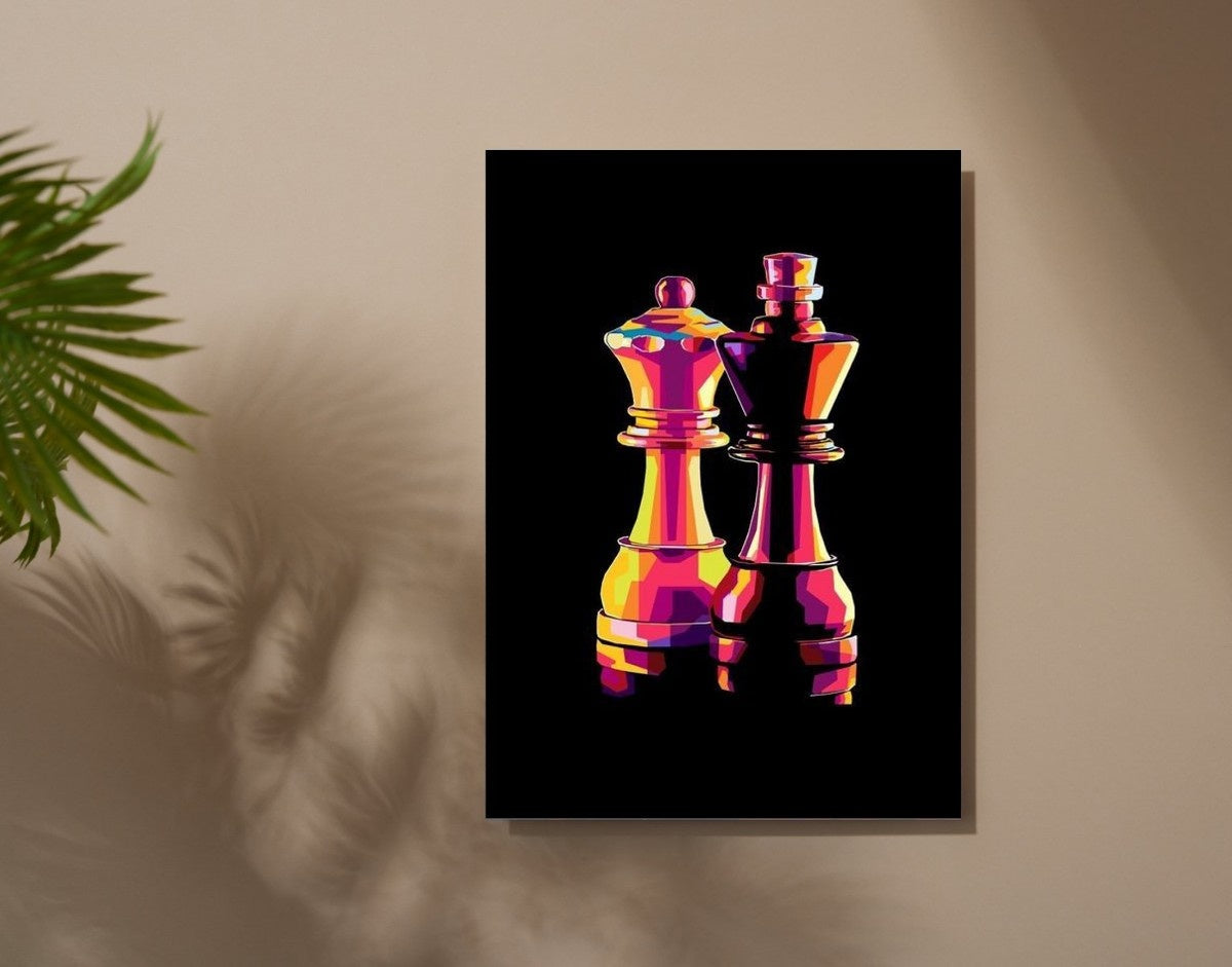 "Royal Chess Kings"- Shiny & Sturdy Metallic Poster  Art That Pops & Sticks