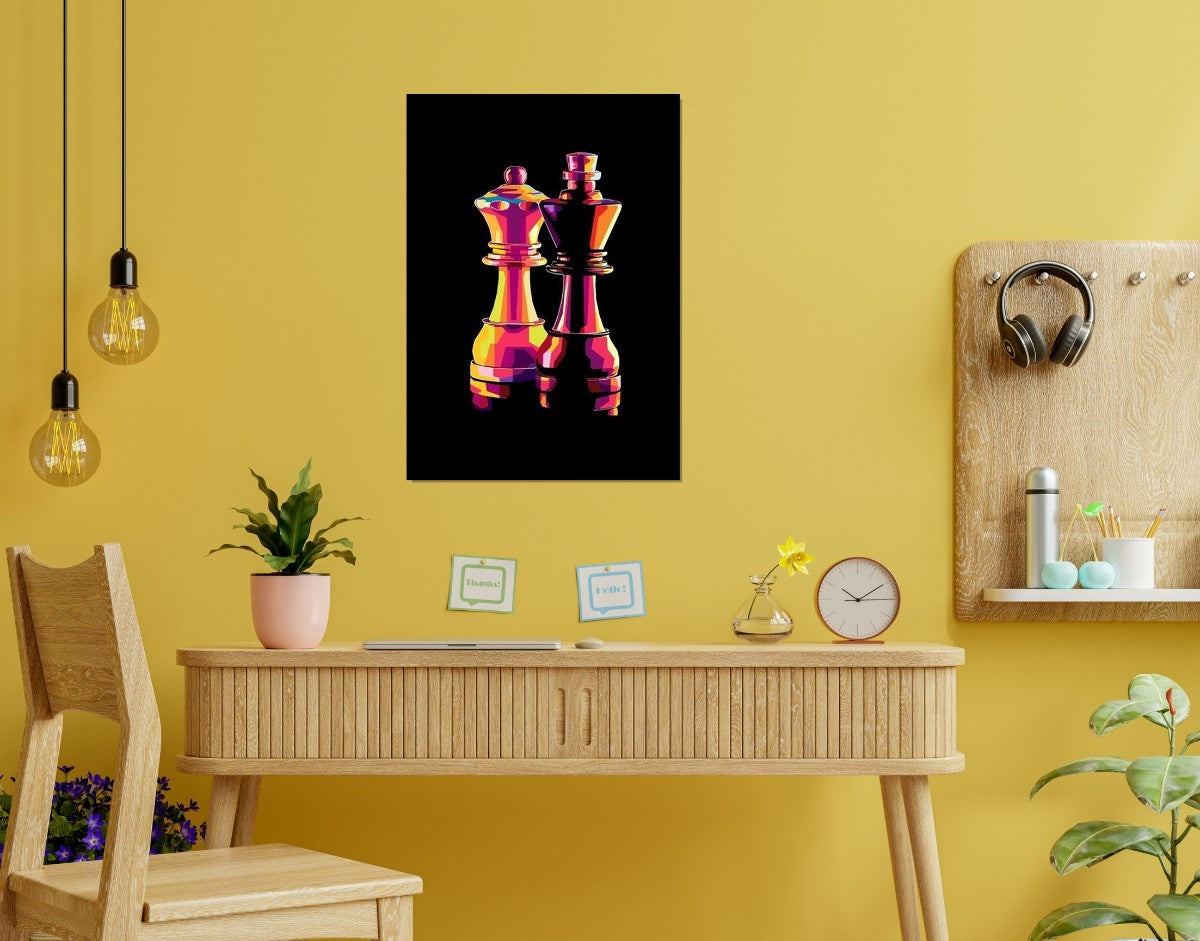 "Royal Chess Kings"- Shiny & Sturdy Metallic Poster  Art That Pops & Sticks