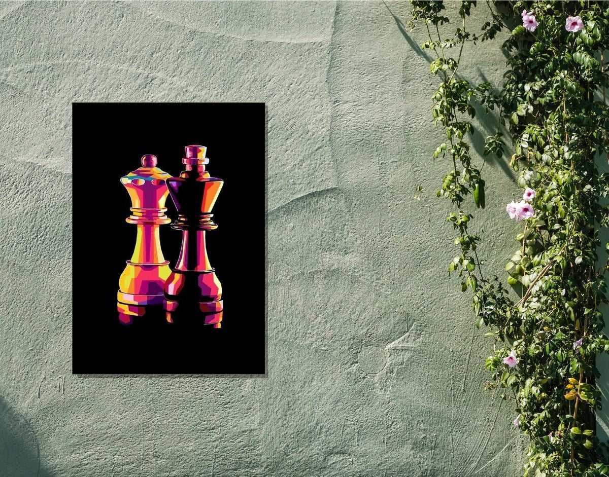 "Royal Chess Kings"- Shiny & Sturdy Metallic Poster  Art That Pops & Sticks