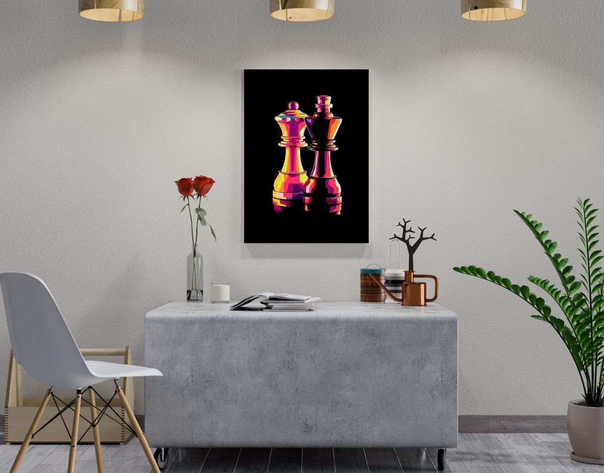 "Royal Chess Kings"- Shiny & Sturdy Metallic Poster  Art That Pops & Sticks