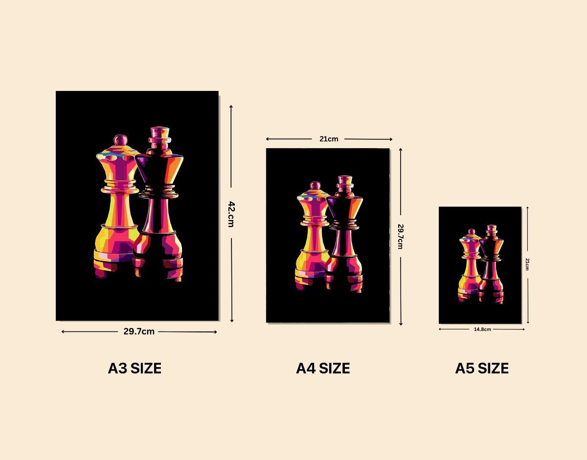 "Royal Chess Kings"- Shiny & Sturdy Metallic Poster  Art That Pops & Sticks