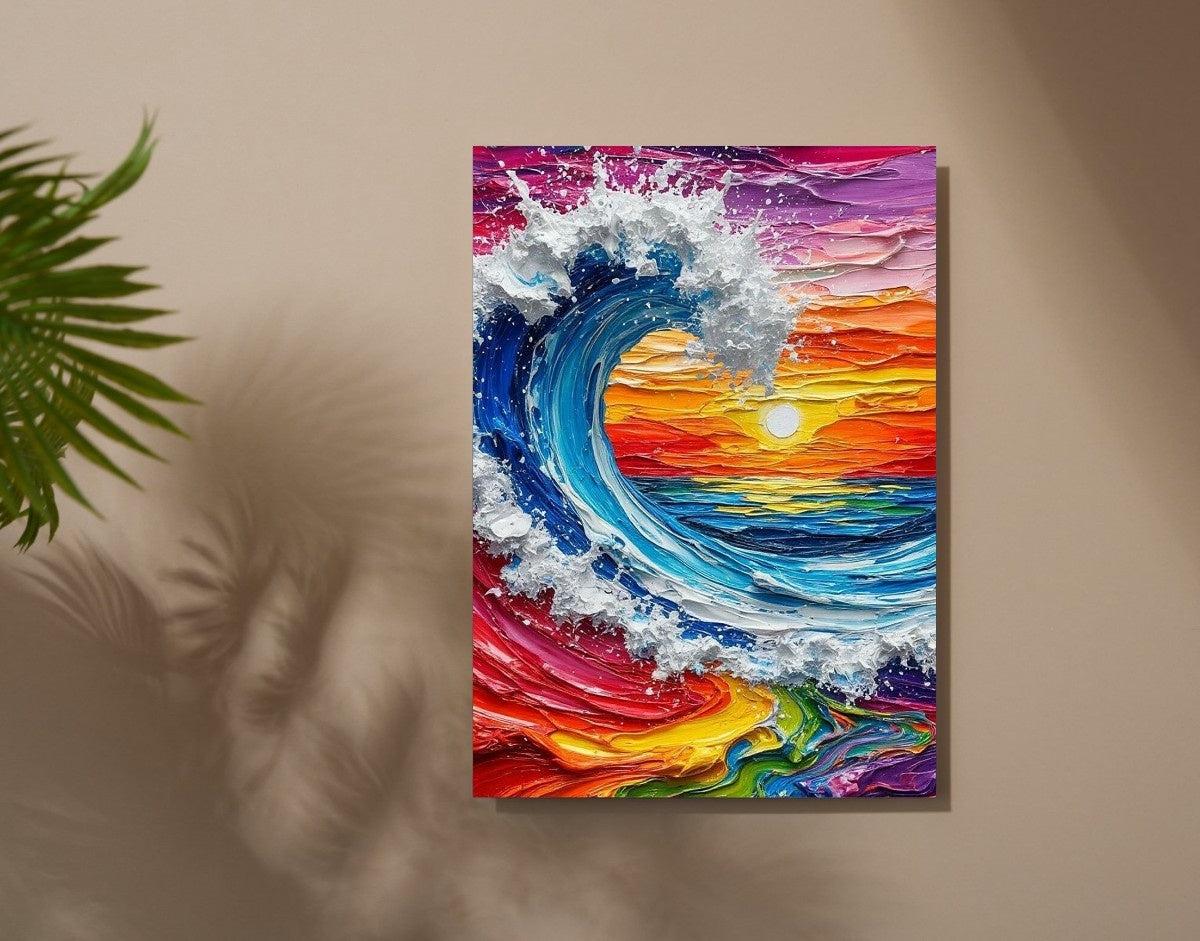 "Ocean Blaze"- Shiny & Sturdy Metallic Poster  Art That Pops & Sticks