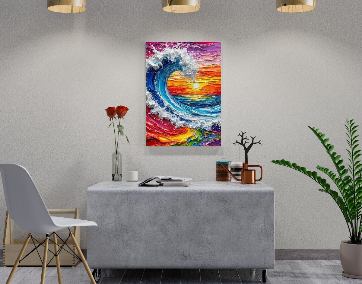 "Ocean Blaze"- Shiny & Sturdy Metallic Poster  Art That Pops & Sticks