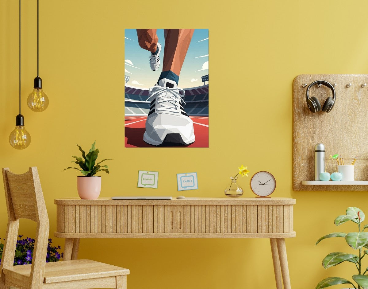 "Step to Success"- Shiny & Sturdy Metallic Poster  Art That Pops & Sticks