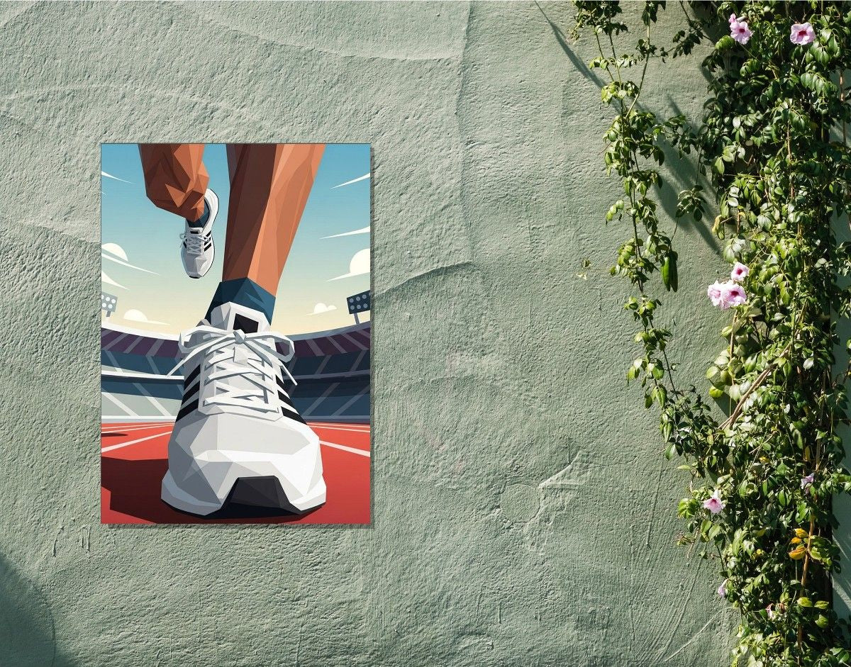 "Step to Success"- Shiny & Sturdy Metallic Poster  Art That Pops & Sticks