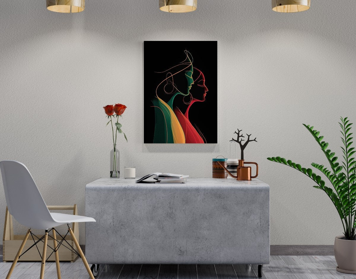 "Neon Silhouettes"- Shiny & Sturdy Metallic Poster  Art That Pops & Sticks