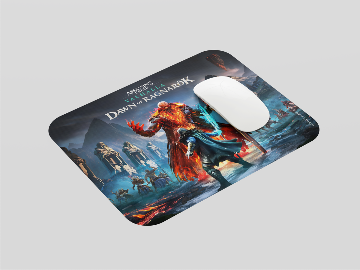 "ASSASSINS CREED VALHALLA DAWN OF RAGNAROK" Mousepad: Enhance Your Workspace with Style