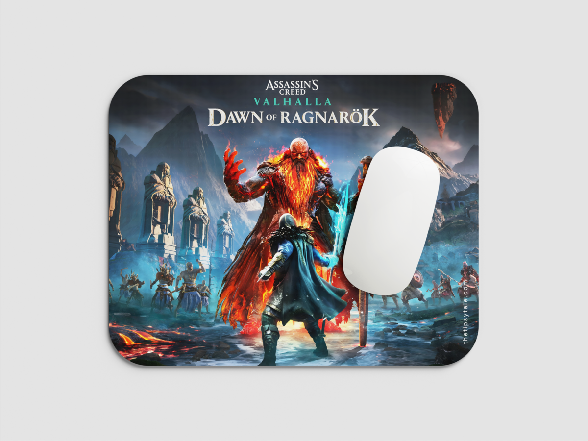 "ASSASSINS CREED VALHALLA DAWN OF RAGNAROK" Mousepad: Enhance Your Workspace with Style