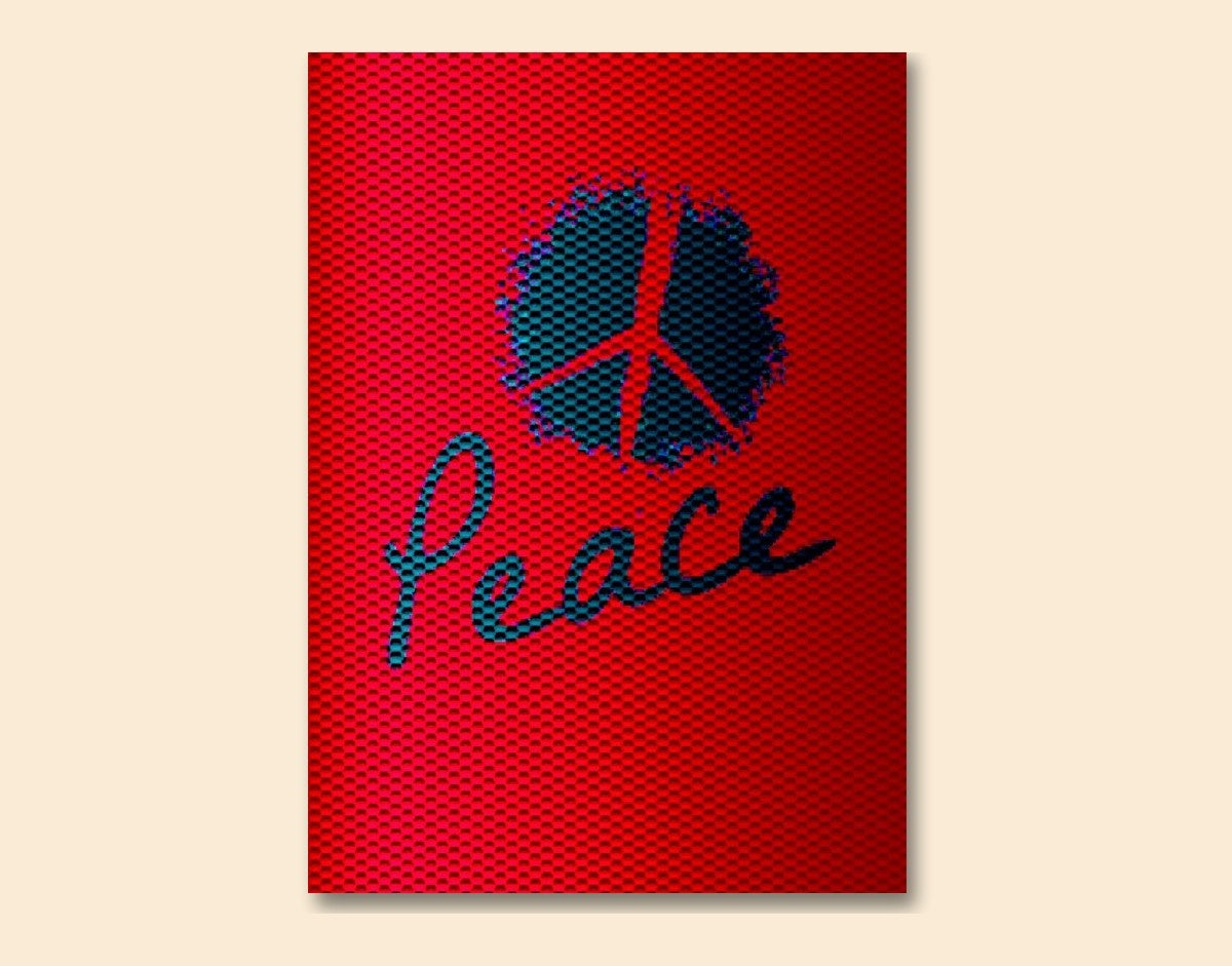 "Peace Stitch"- Shiny & Sturdy Metallic Poster  Art That Pops & Sticks