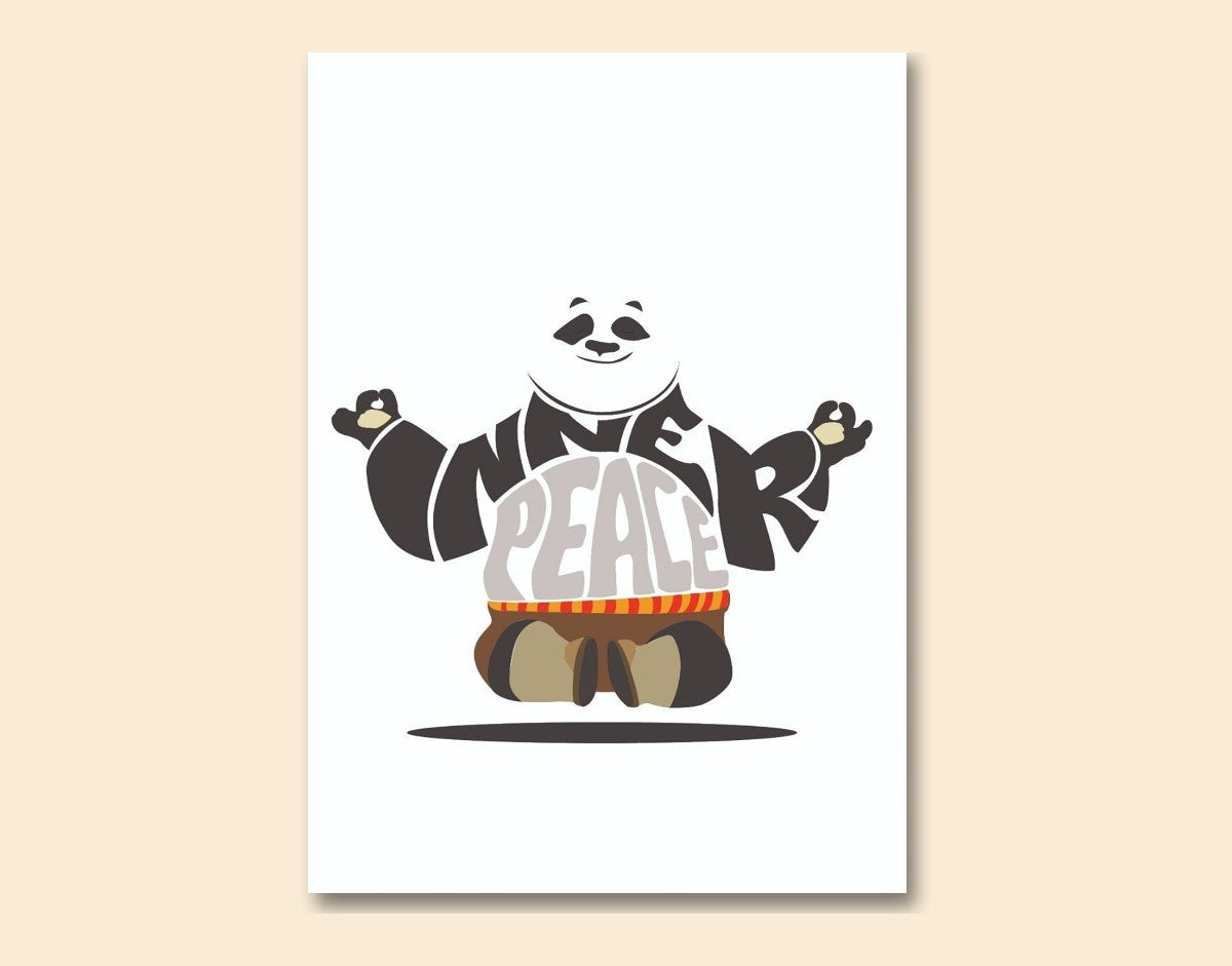"Chilled Panda"- Shiny & Sturdy Metallic Poster  Art That Pops & Sticks
