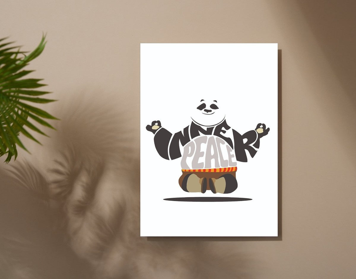 "Chilled Panda"- Shiny & Sturdy Metallic Poster  Art That Pops & Sticks
