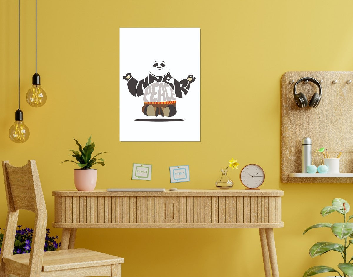 "Chilled Panda"- Shiny & Sturdy Metallic Poster  Art That Pops & Sticks