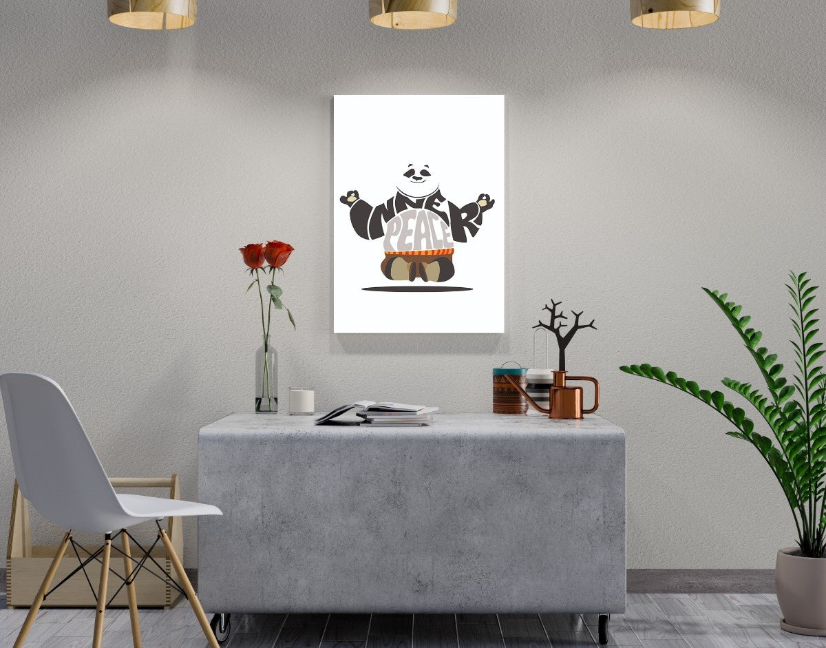 "Chilled Panda"- Shiny & Sturdy Metallic Poster  Art That Pops & Sticks