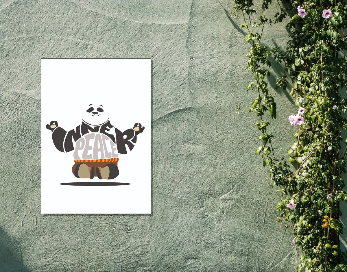 "Chilled Panda"- Shiny & Sturdy Metallic Poster  Art That Pops & Sticks