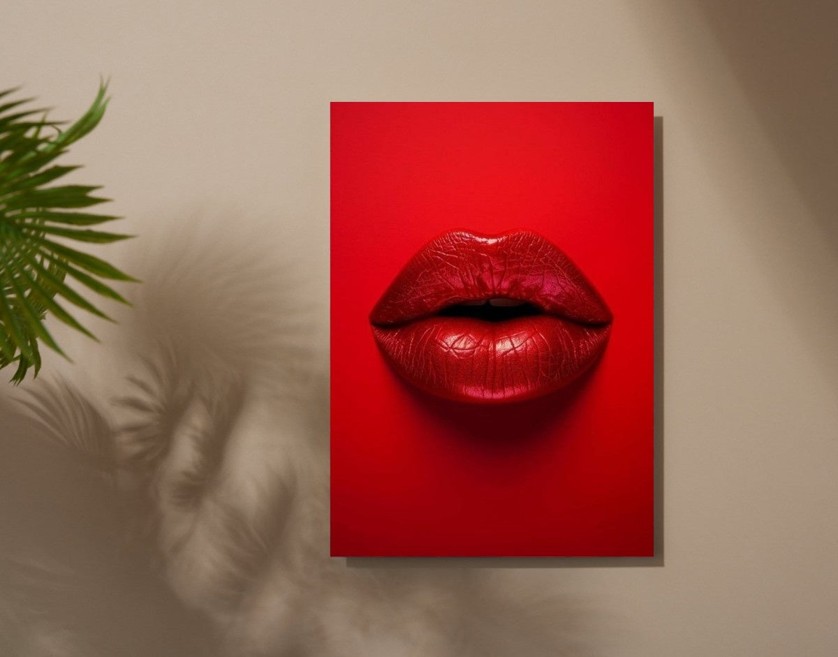 "Bold Lips"- Shiny & Sturdy Metallic Poster  Art That Pops & Sticks