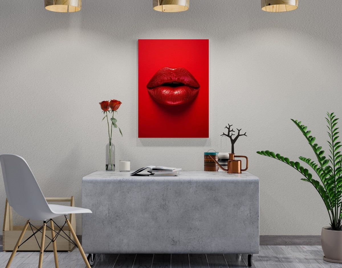 "Bold Lips"- Shiny & Sturdy Metallic Poster  Art That Pops & Sticks