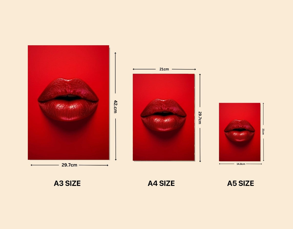 "Bold Lips"- Shiny & Sturdy Metallic Poster  Art That Pops & Sticks