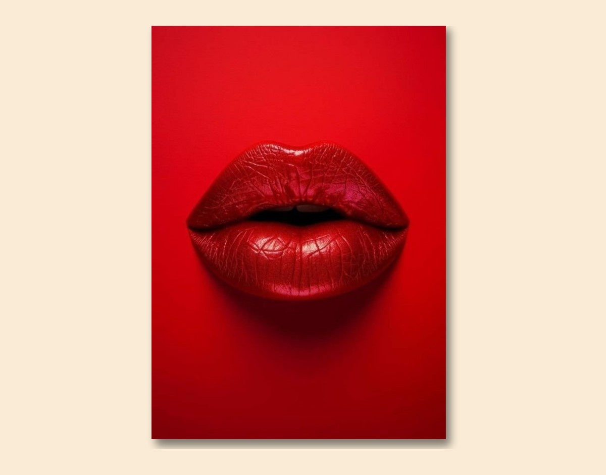 "Bold Lips"- Shiny & Sturdy Metallic Poster  Art That Pops & Sticks
