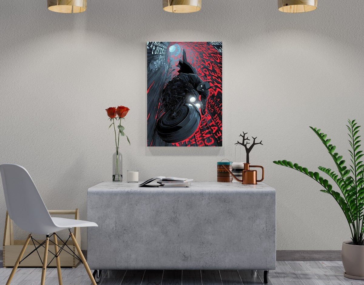"Cyber Wheel Rider"- Shiny & Sturdy Metallic Poster  Art That Pops & Sticks