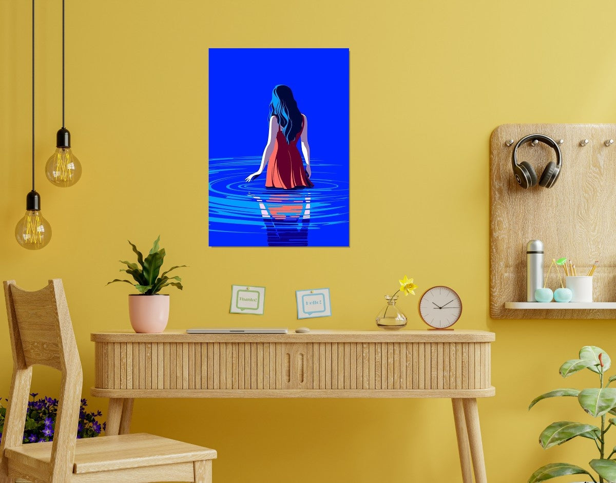 "Reflection Blue"- Shiny & Sturdy Metallic Poster  Art That Pops & Sticks