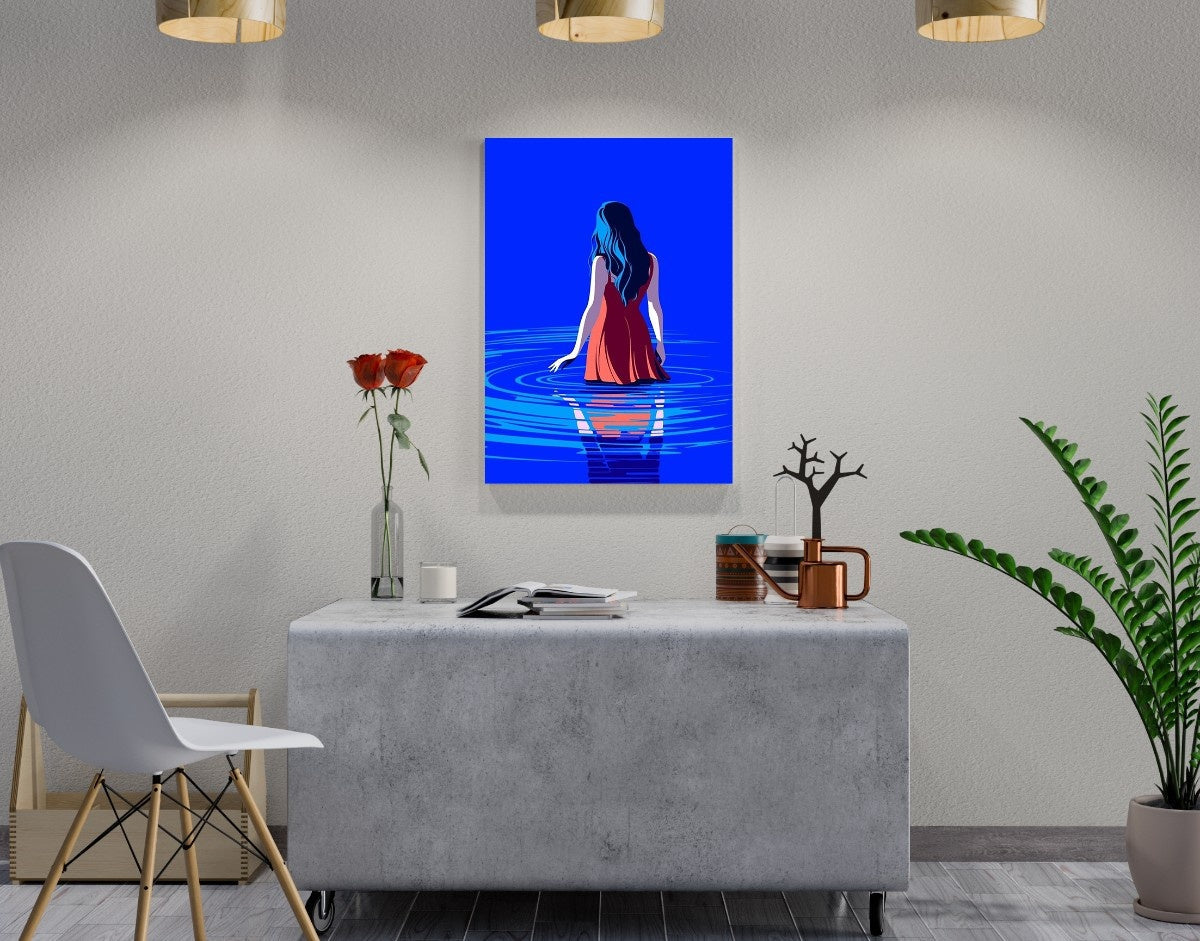 "Reflection Blue"- Shiny & Sturdy Metallic Poster  Art That Pops & Sticks