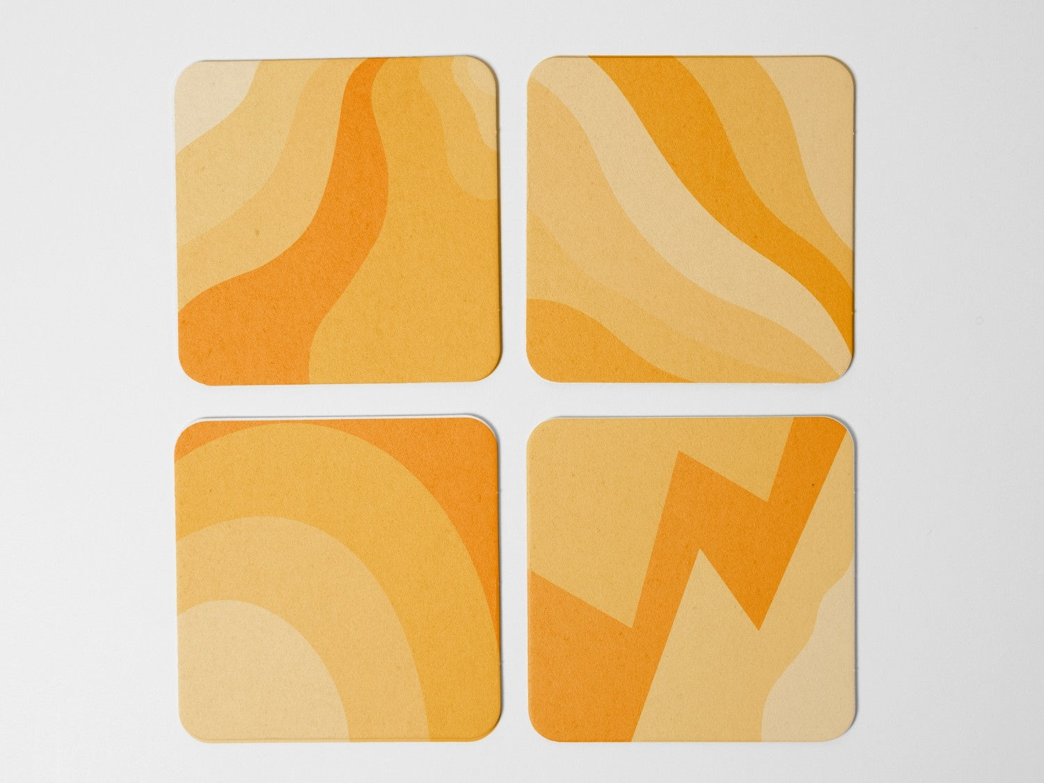 "Yellow Orange Abstract" Coaster Set of 4
