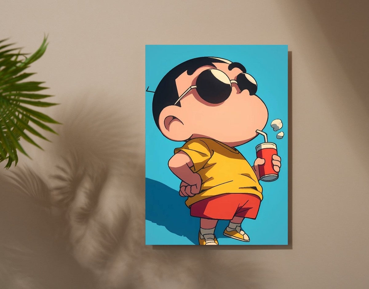 "Shinchan Swag"- Shiny & Sturdy Metallic Poster  Art That Pops & Sticks