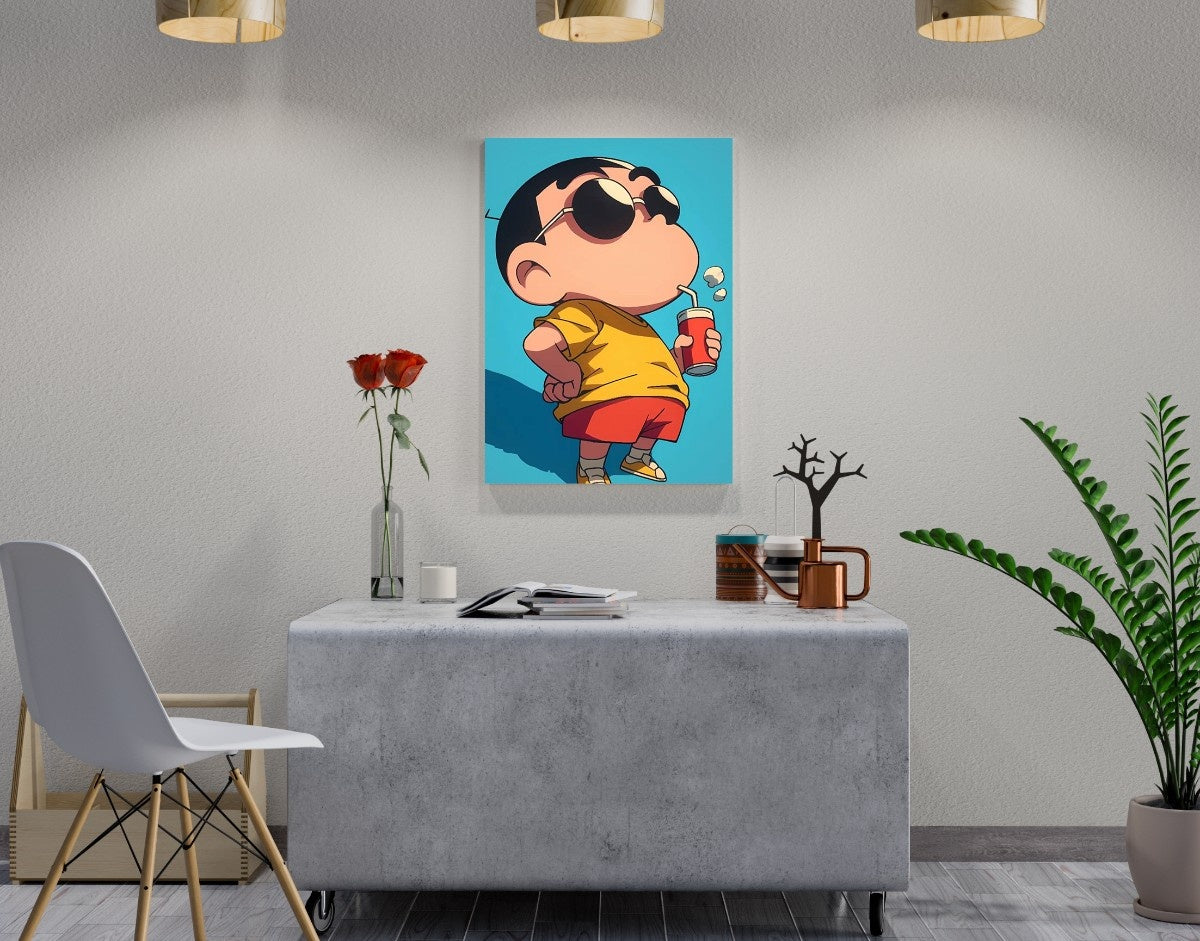 "Shinchan Swag"- Shiny & Sturdy Metallic Poster  Art That Pops & Sticks