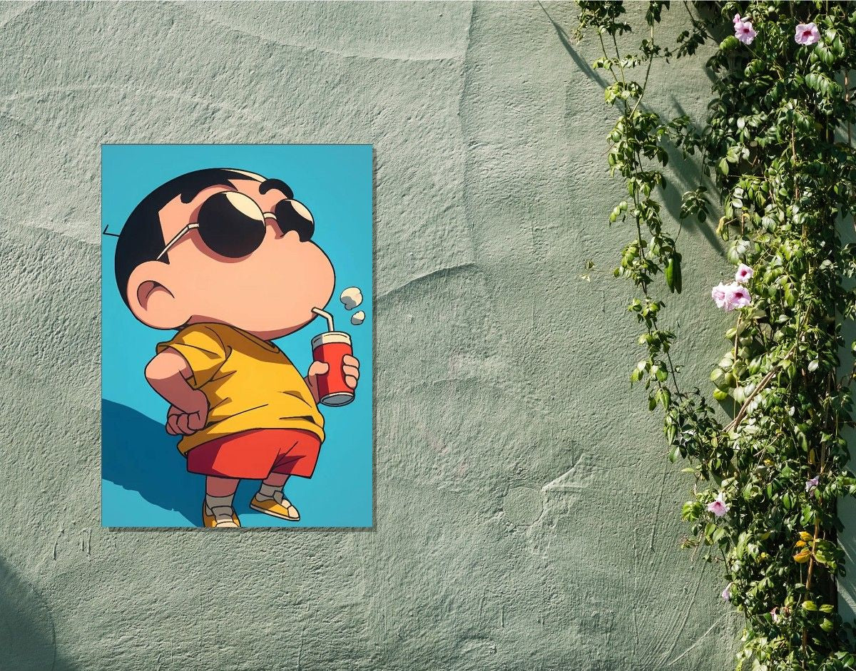"Shinchan Swag"- Shiny & Sturdy Metallic Poster  Art That Pops & Sticks