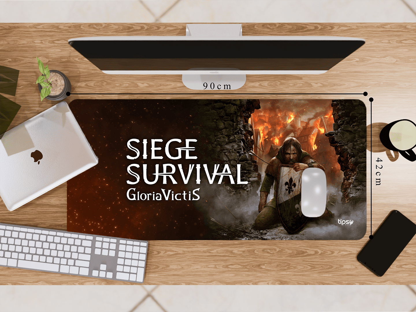 "SIEGE SURVIVAL GLORIA VICTIS" Gaming Mousepad Elevate Your Gaming Experience