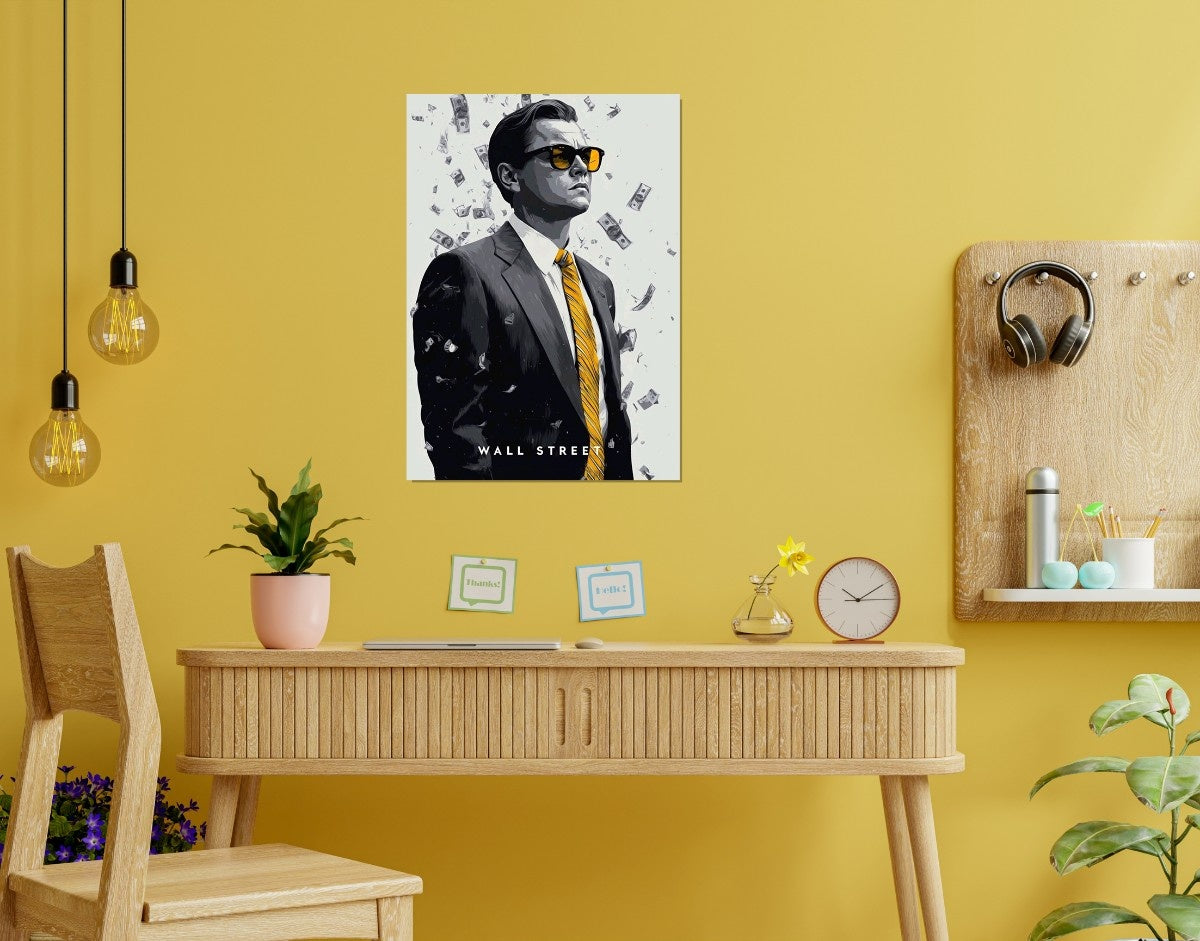 "The Wall Street Wolf"- Shiny & Sturdy Metallic Poster  Art That Pops & Sticks
