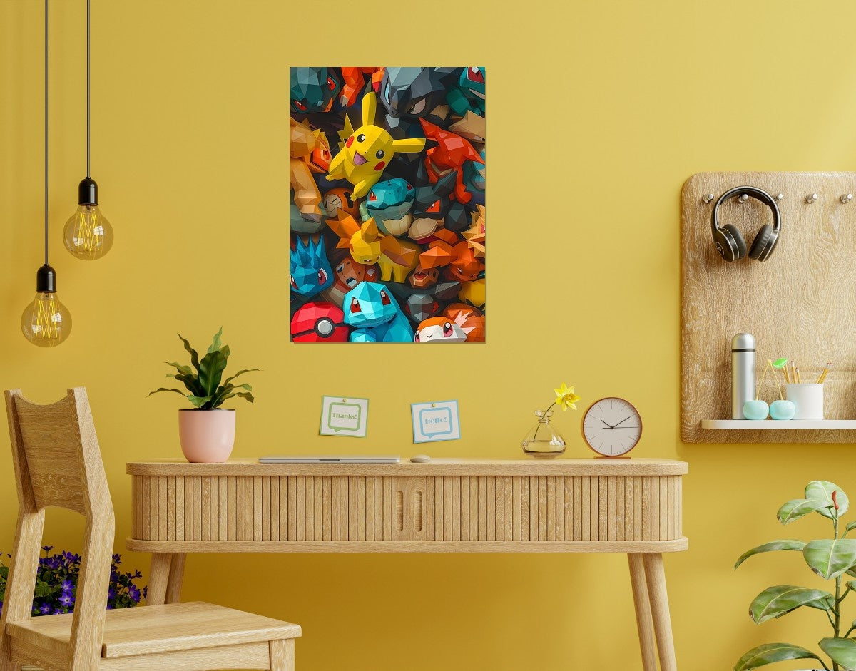 "Pokémon World"- Shiny & Sturdy Metallic Poster  Art That Pops & Sticks