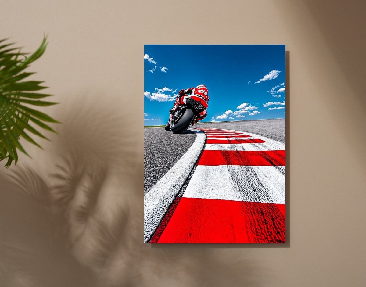 "Race Track Rush"- Shiny & Sturdy Metallic Poster  Art That Pops & Sticks