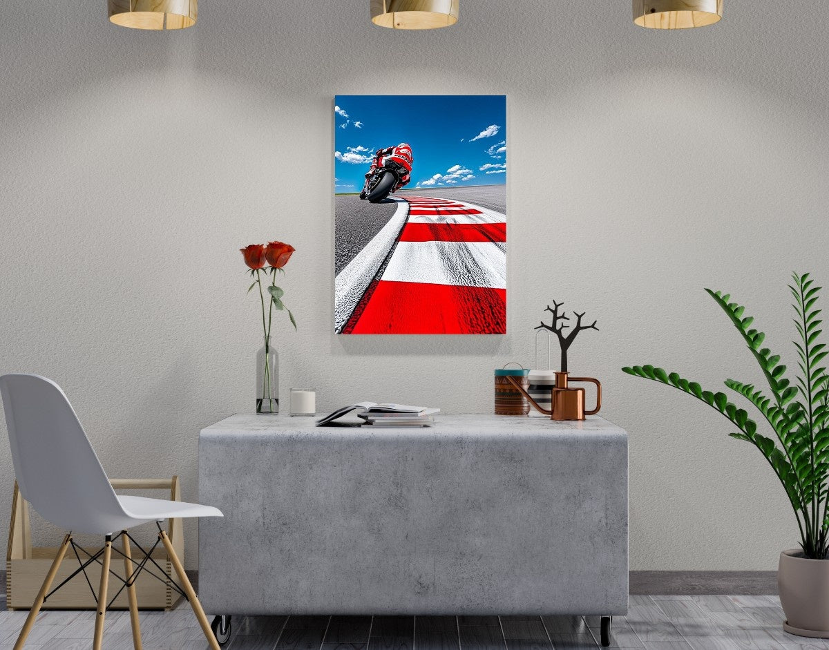 "Race Track Rush"- Shiny & Sturdy Metallic Poster  Art That Pops & Sticks