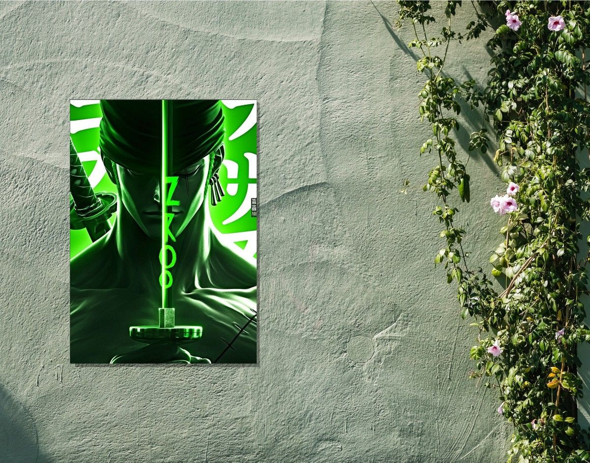"Zoro in Focus"- Shiny & Sturdy Metallic Poster  Art That Pops & Sticks