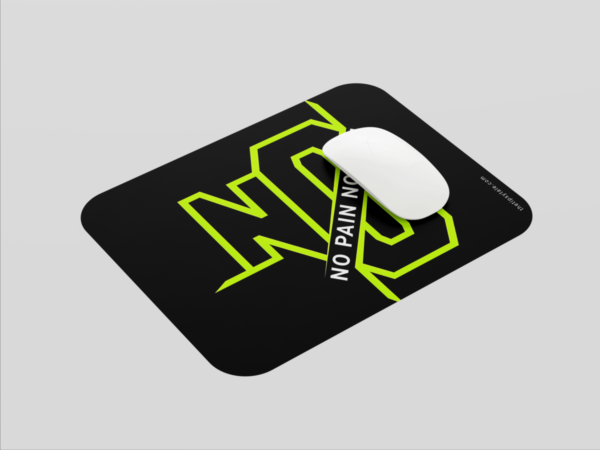 "NO PAIN NO GAIN" Mousepad: Enhance Your Workspace with Style