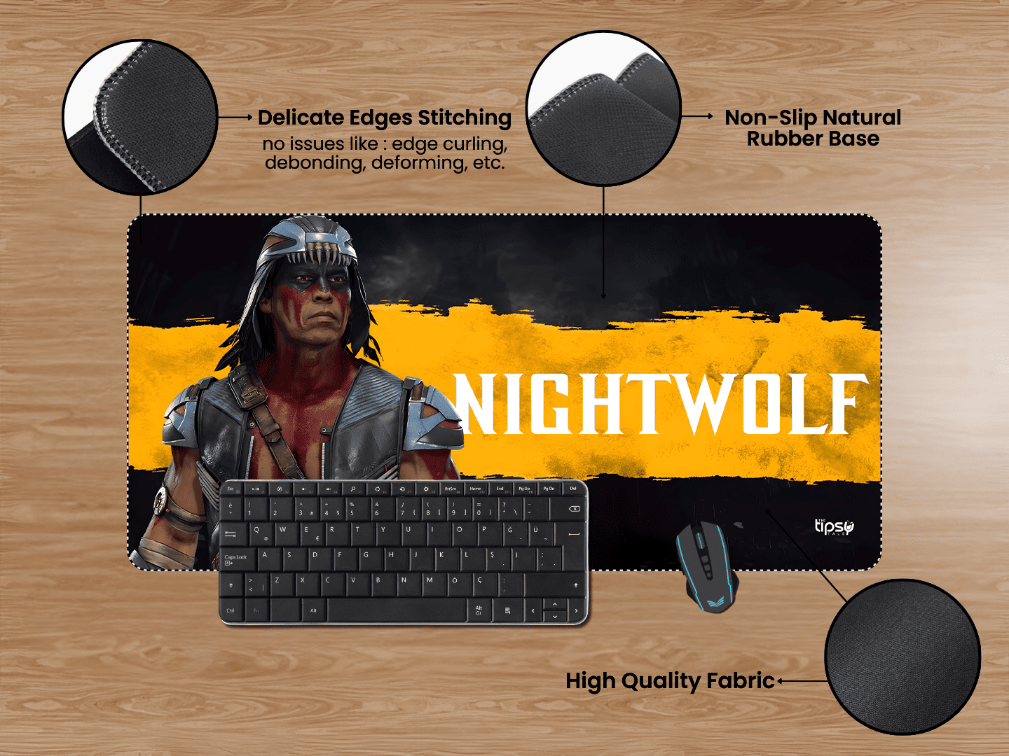 "MORTAL KOMBAT 11 NIGHT WOLF" Gaming Mousepad Elevate Your Gaming Experience