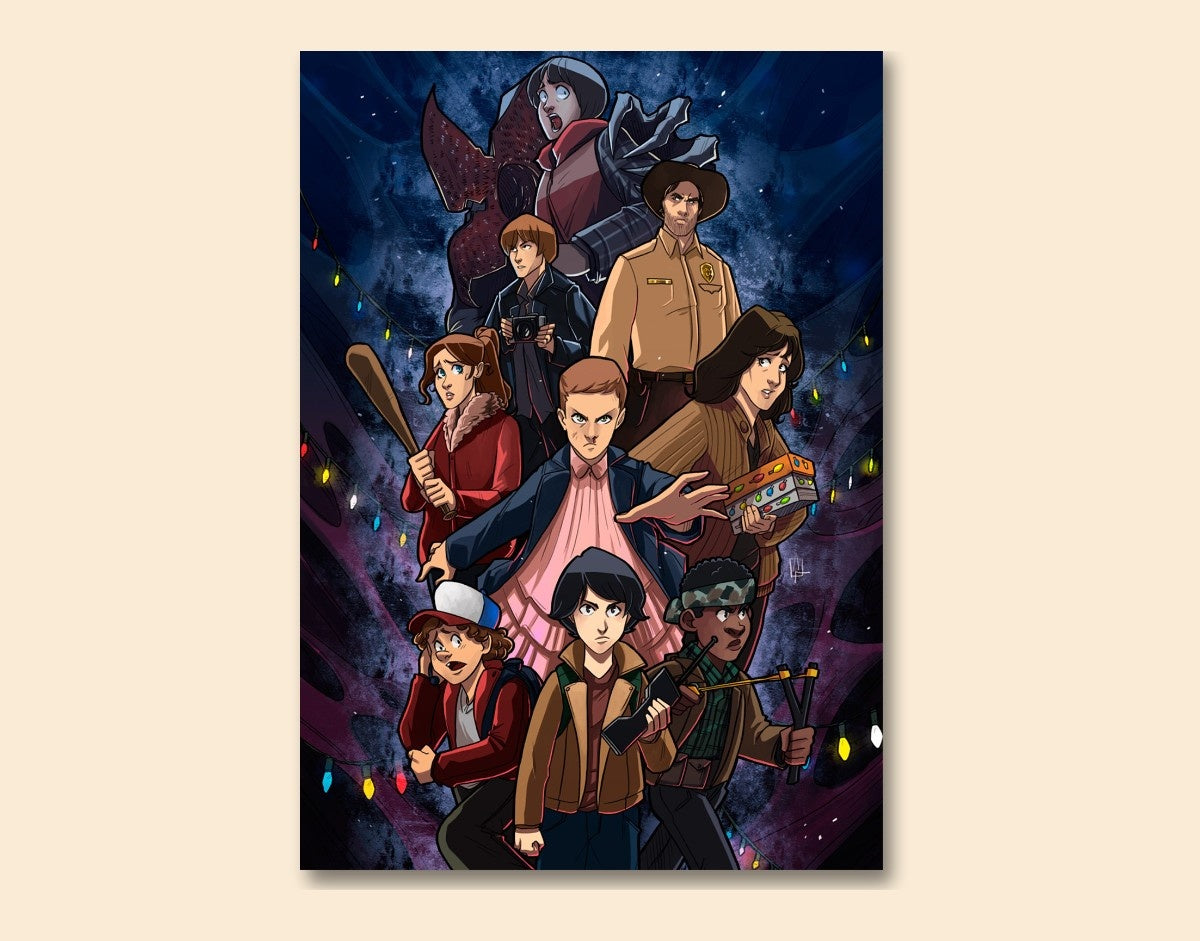 "STRANGER THINGS ART WORK" -Shiny & Sturdy Metallic Poster Art That Pops & Sticks